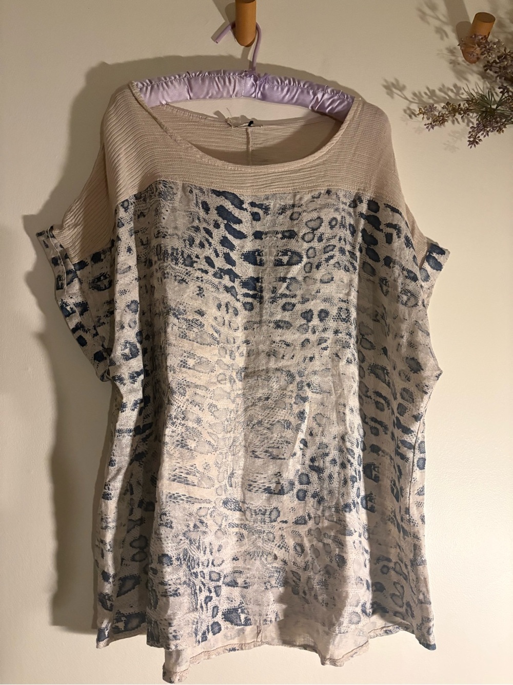 100% Linen Oversized Tunic Top 2X NWT Made in Italy - Picture 2 of 5